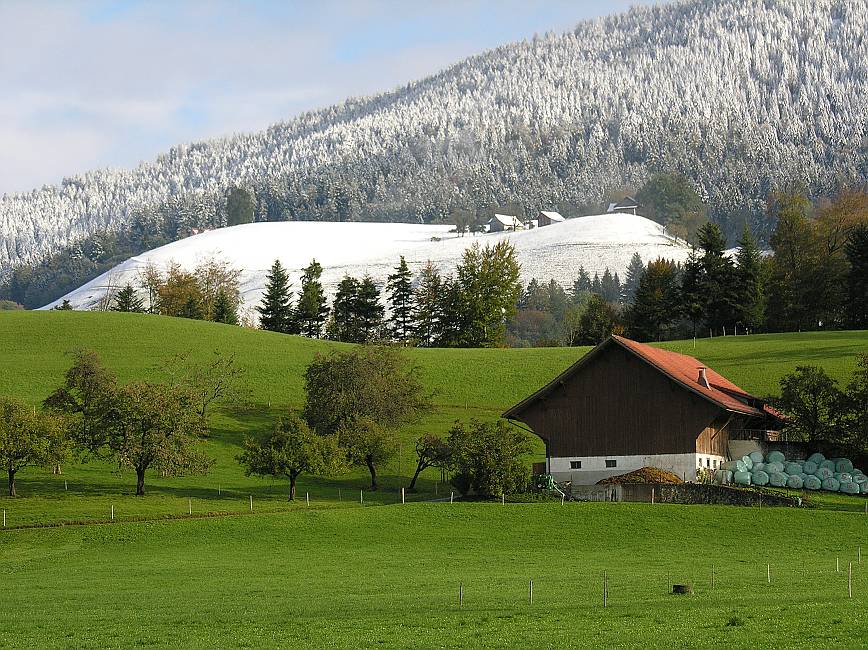 Autumn and Winter in Huetten Switzerland